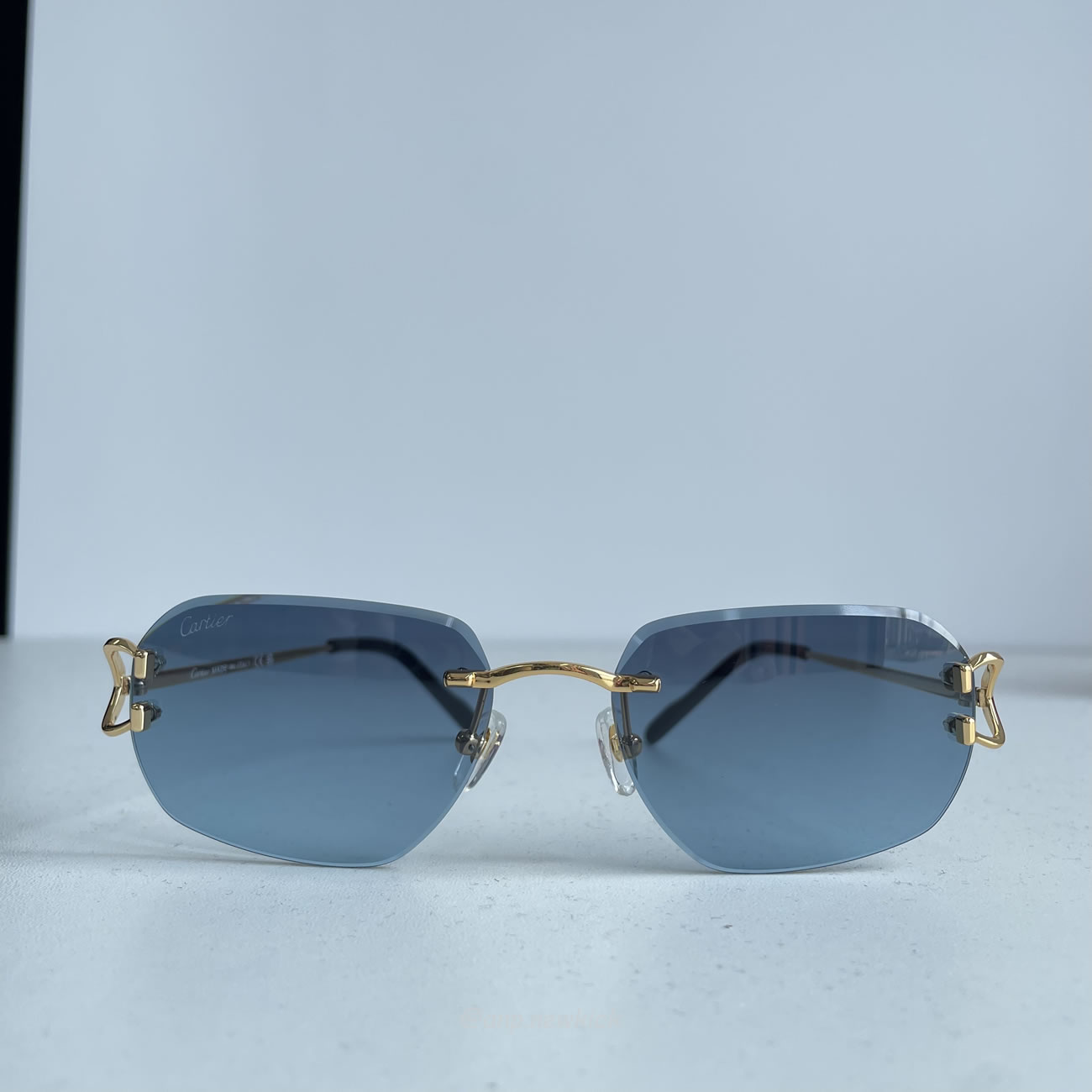 Cartier Ct0468s 58 Blue Gold Sunglasses (5) - newkick.vip