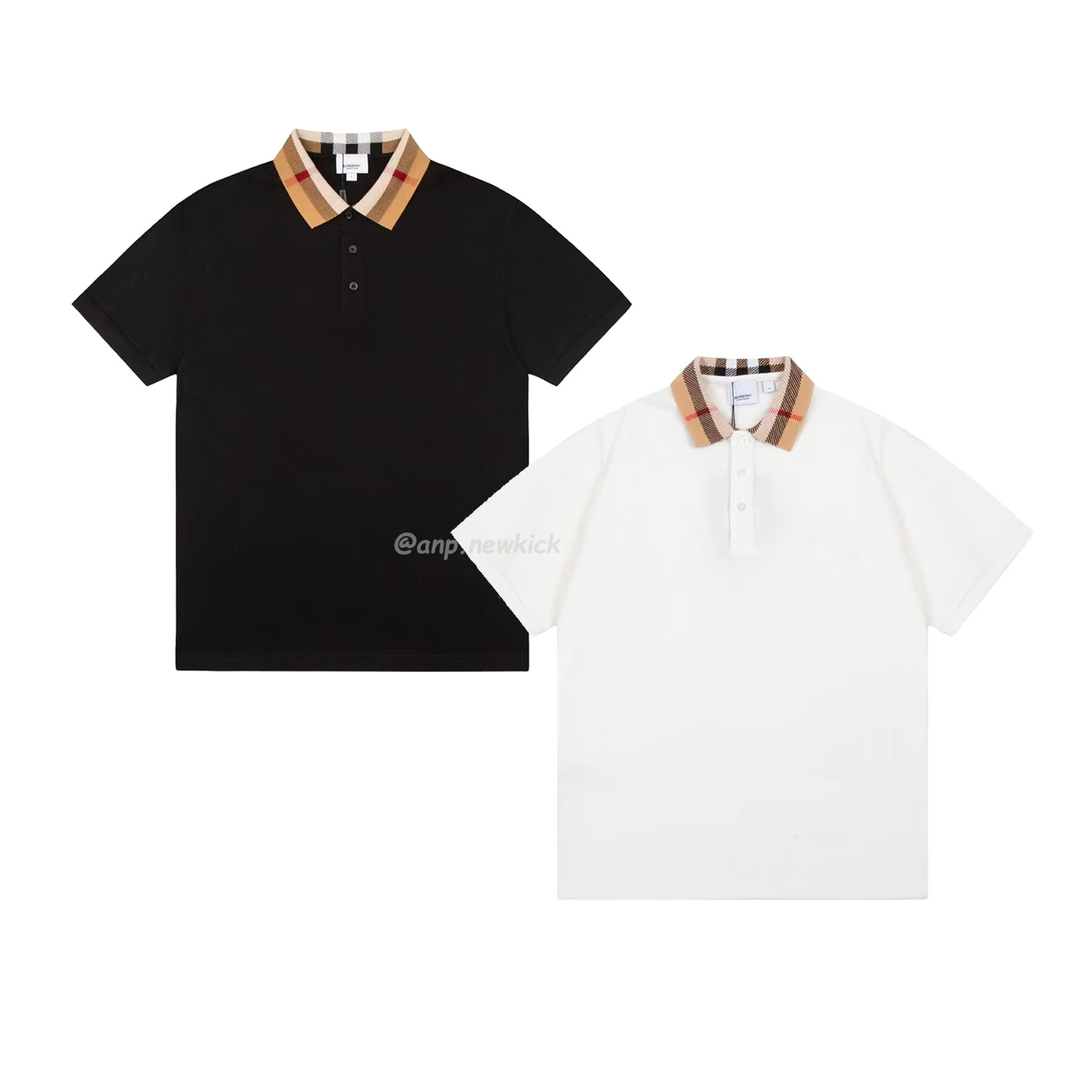 Burberry Polo Shirt Checkered White Black (1) - newkick.vip