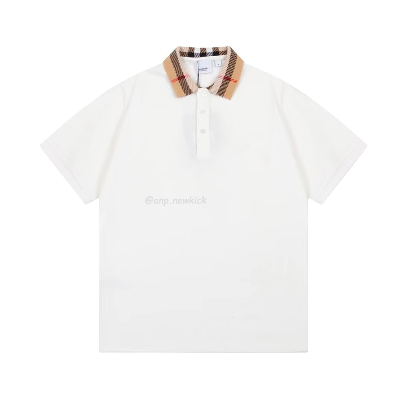 Burberry Polo Shirt Checkered White Black (11) - newkick.vip