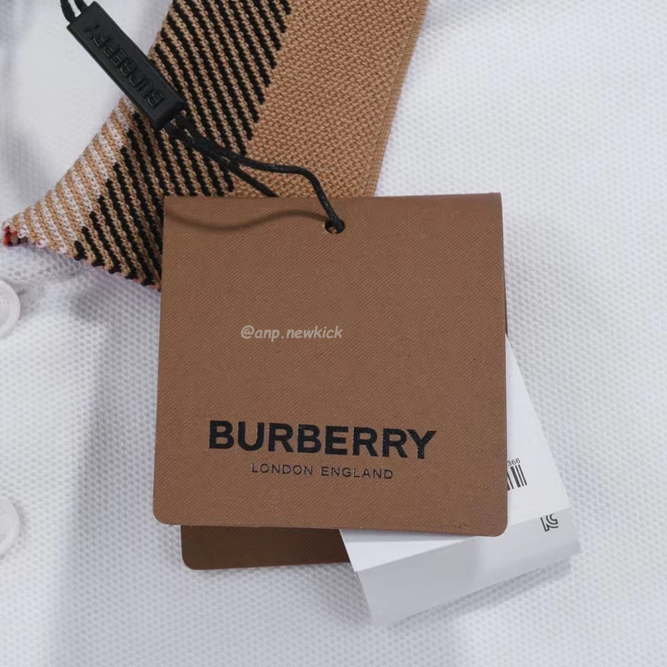 Burberry Polo Shirt Checkered White Black (4) - newkick.vip