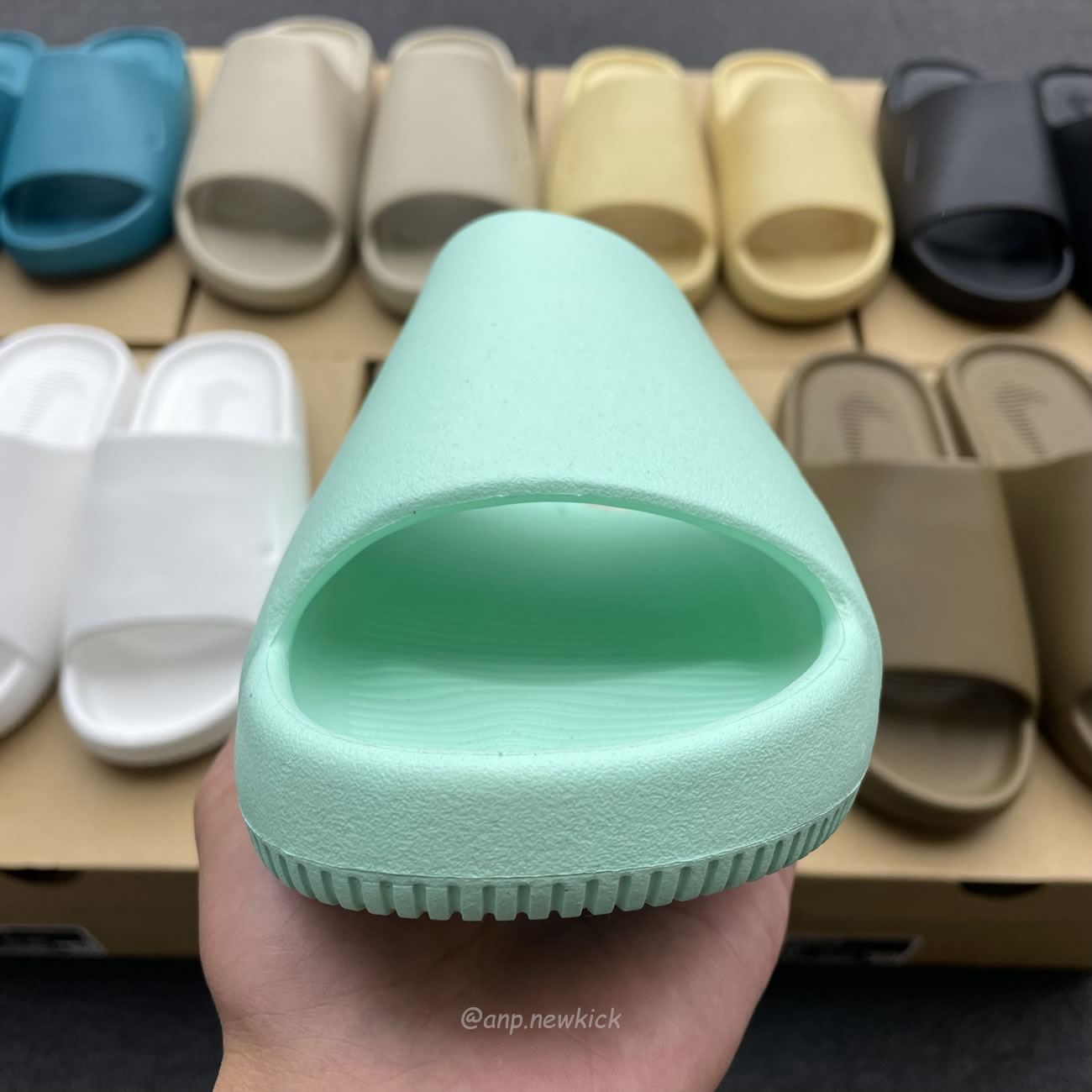 Nike Calm Slide Jade Ice Black Sesame Geode Teal White Brown Dx4816 300 (7) - newkick.vip