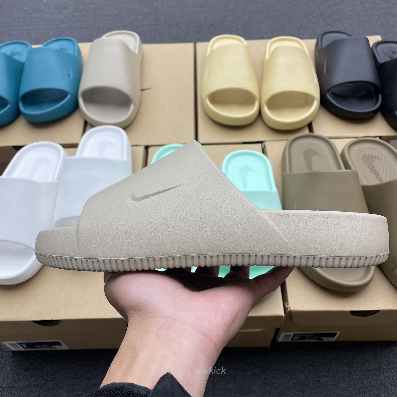 Nike Calm Slide Jade Ice Black Sesame Geode Teal White Brown Dx4816 300 (8) - newkick.vip