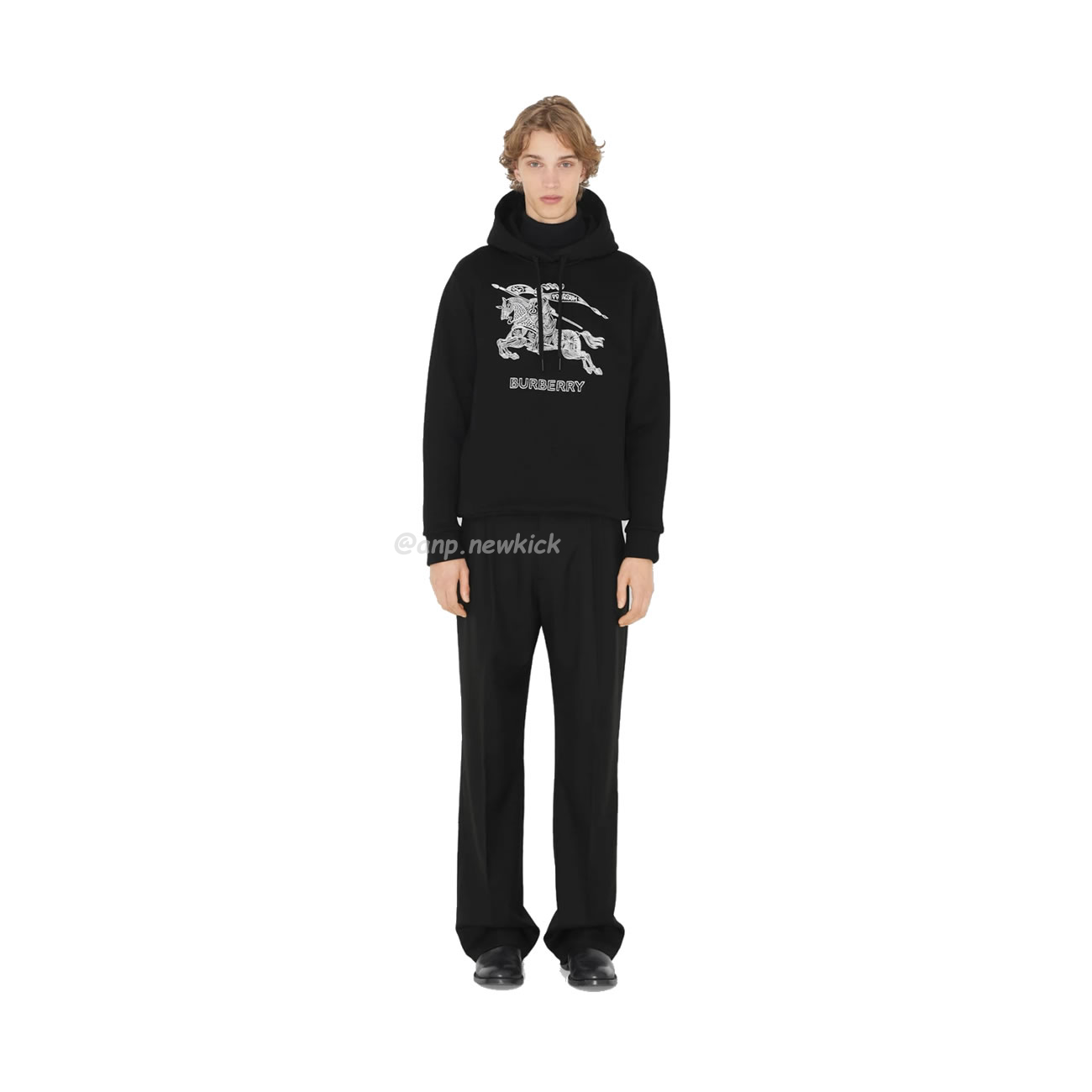 Burberry Embroidered Ekd Cotton Hoodie Black (2) - newkick.vip