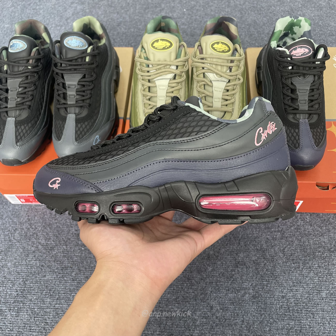 Nike Air Max 95 Sp Corteiz Pink Beam Fb2709 001 Gutta Green Fb2709 300 Aegean Storm Fb2709 002 (5) - newkick.vip