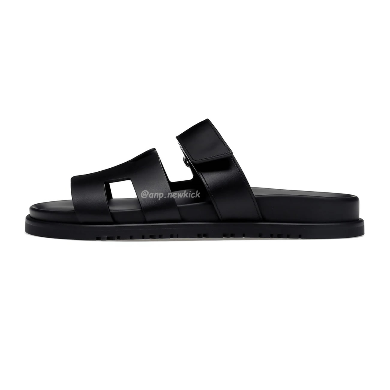 Hermes Chypre Sandal Noir Calfskin Leather H211865z (1) - newkick.vip