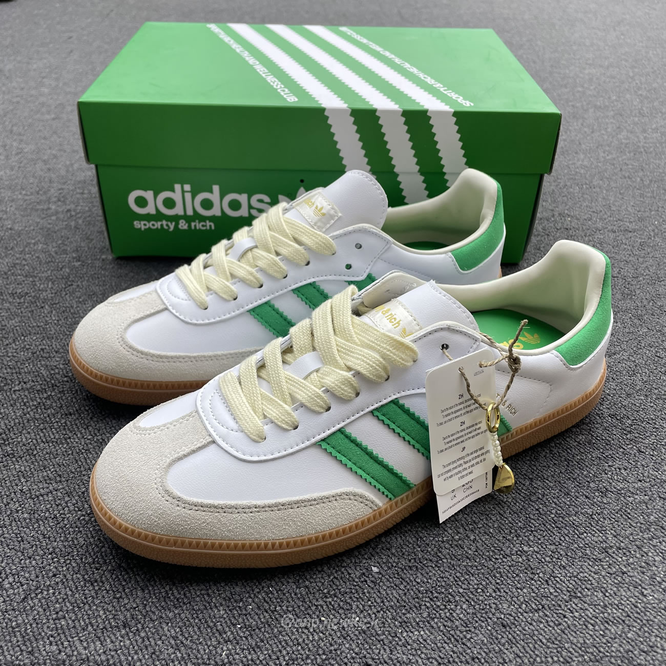 Adidas Samba Og Sporty Rich White Green Hq6075 (4) - newkick.vip