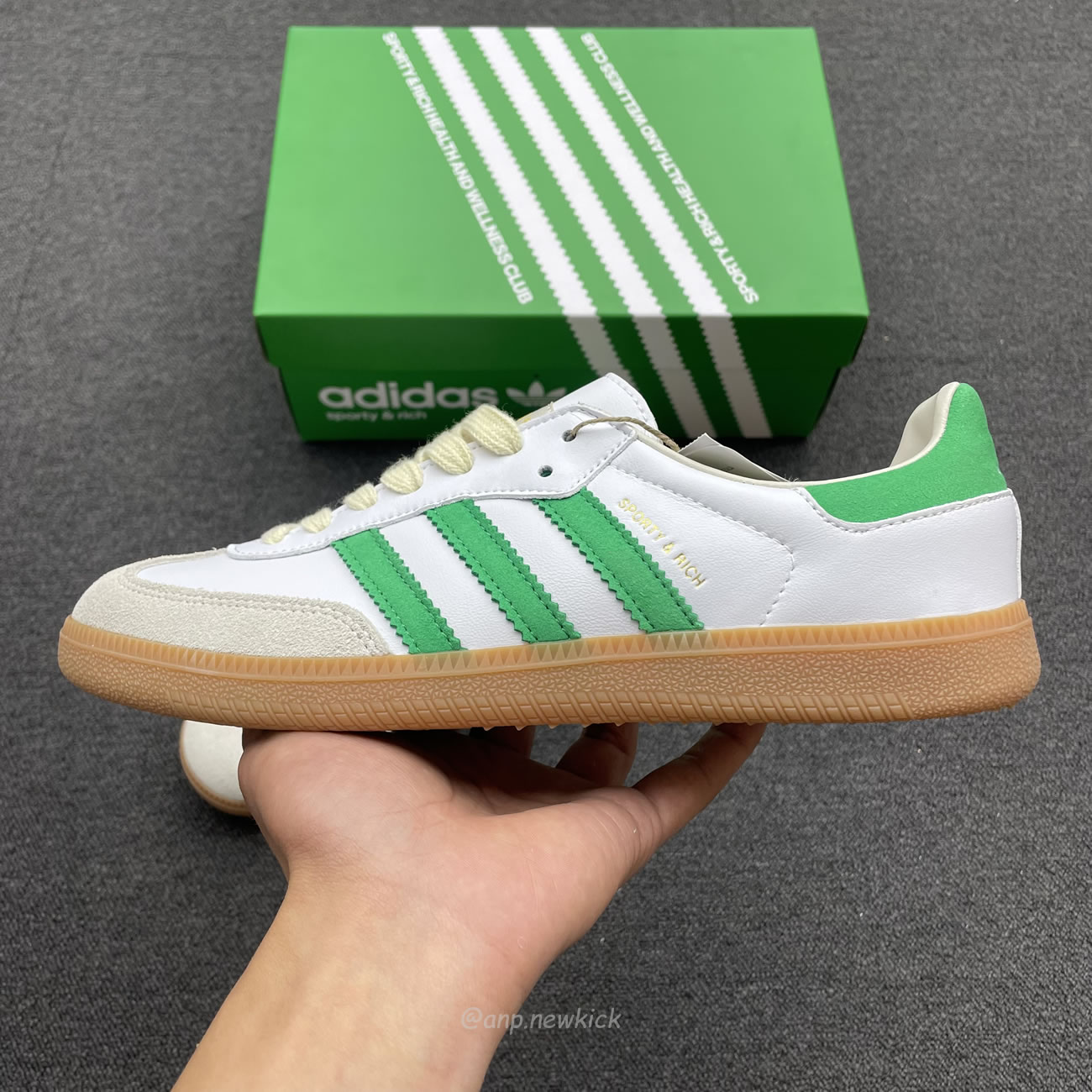 Adidas Samba Og Sporty Rich White Green Hq6075 (8) - newkick.vip