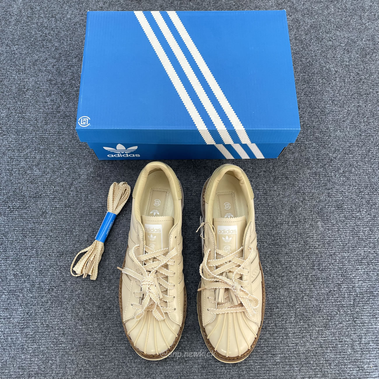 Adidas Superstar Clot By Edison Chen Milk Tea Jq6117 (5) - newkick.vip