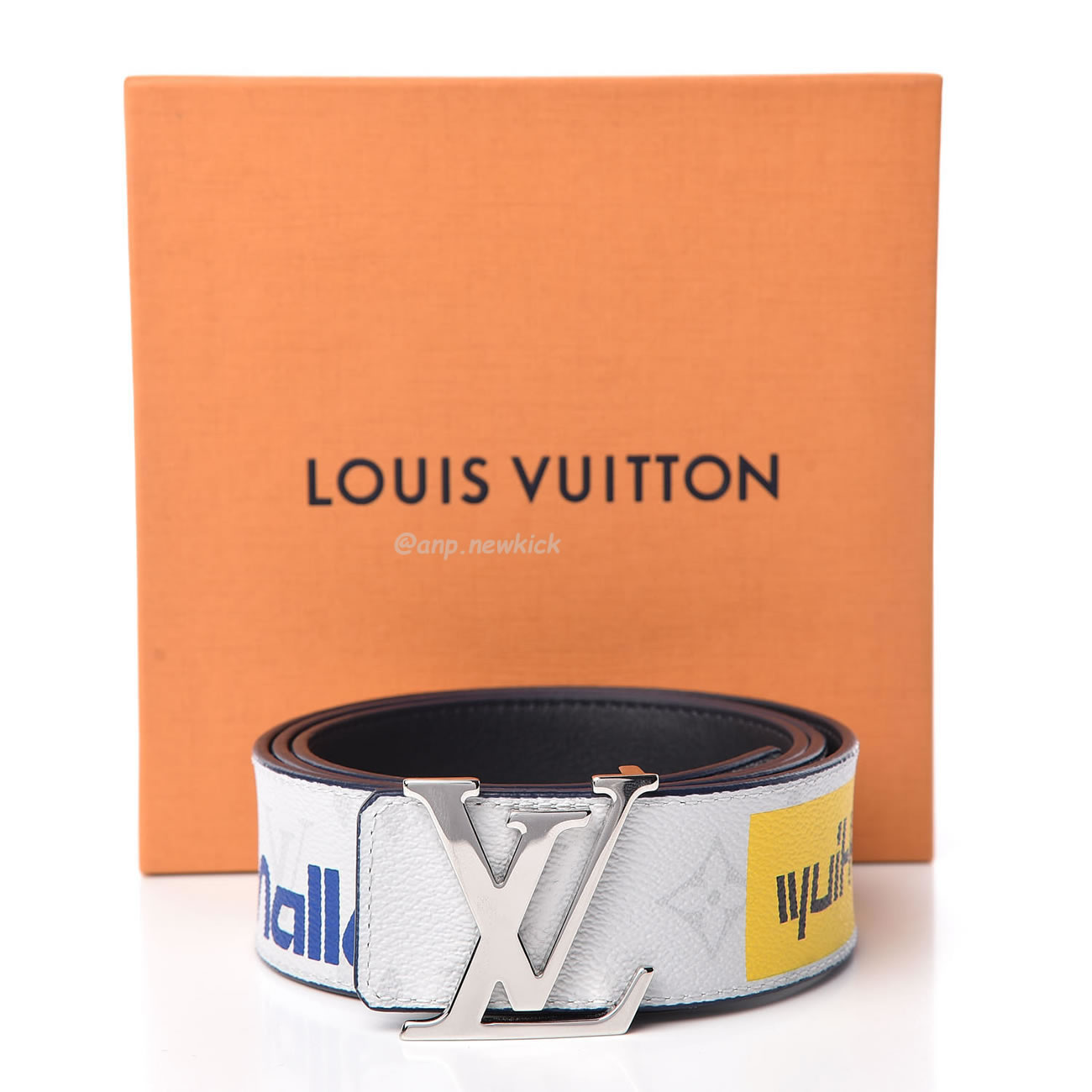 Louis Vuitton Lv Initiales Belt Monogram Logo Story 40mm White M0162s (4) - newkick.vip