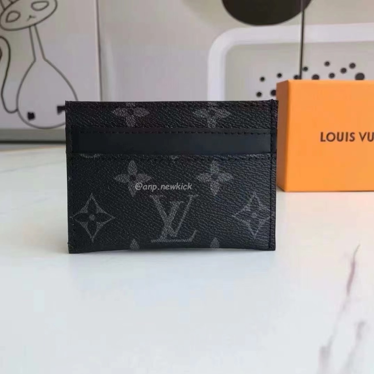 Louis Vuitton Card Holder Porte Cartes Double Monogram Eclipse Blackgrey M62170 (6) - newkick.vip