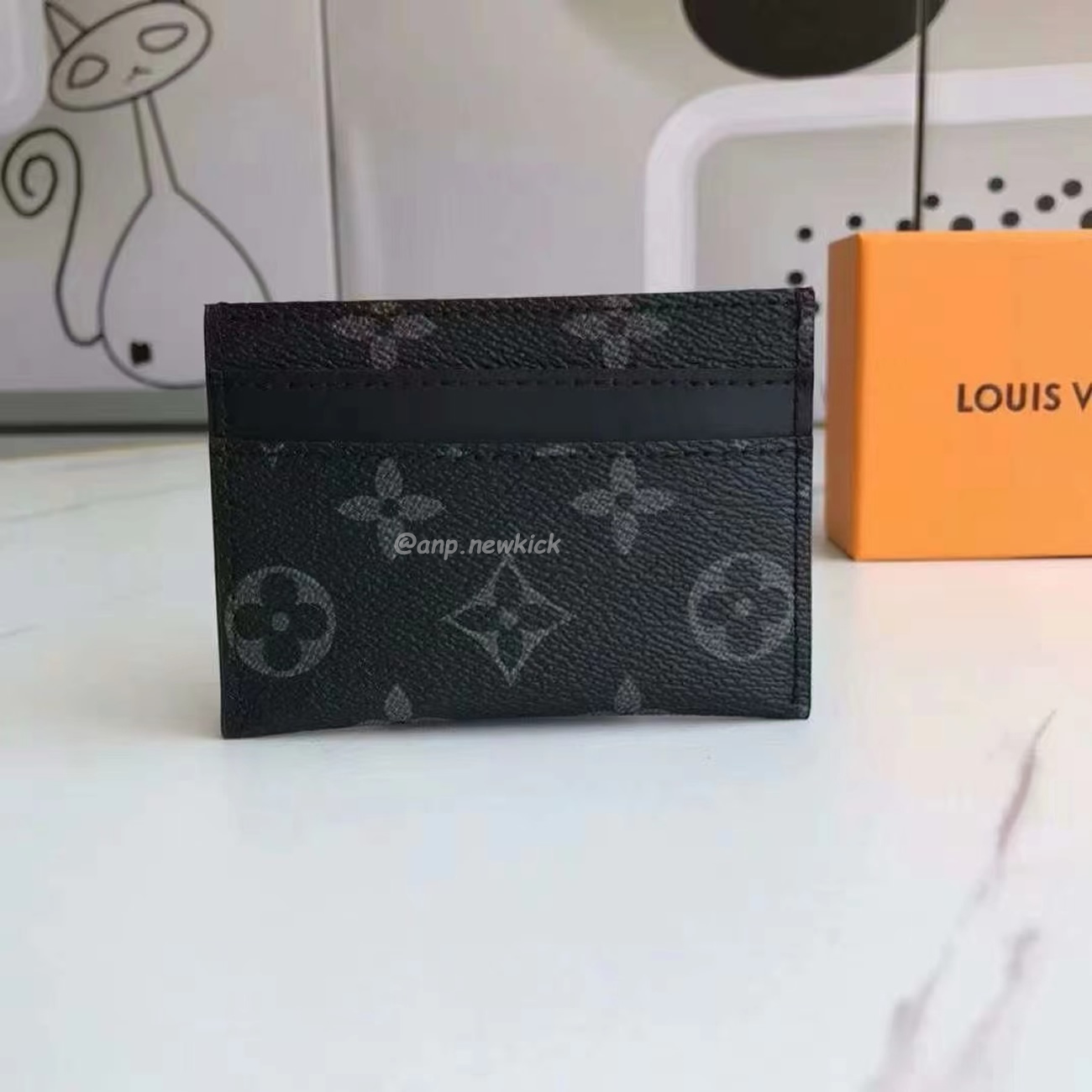 Louis Vuitton Card Holder Porte Cartes Double Monogram Eclipse Blackgrey M62170 (7) - newkick.vip