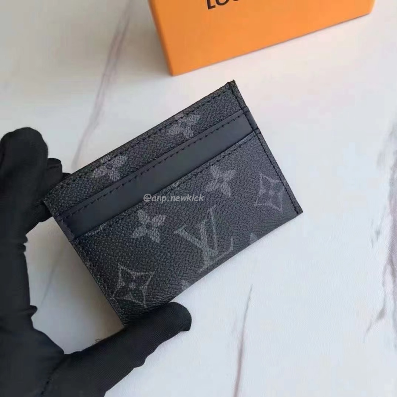 Louis Vuitton Card Holder Porte Cartes Double Monogram Eclipse Blackgrey M62170 (9) - newkick.vip