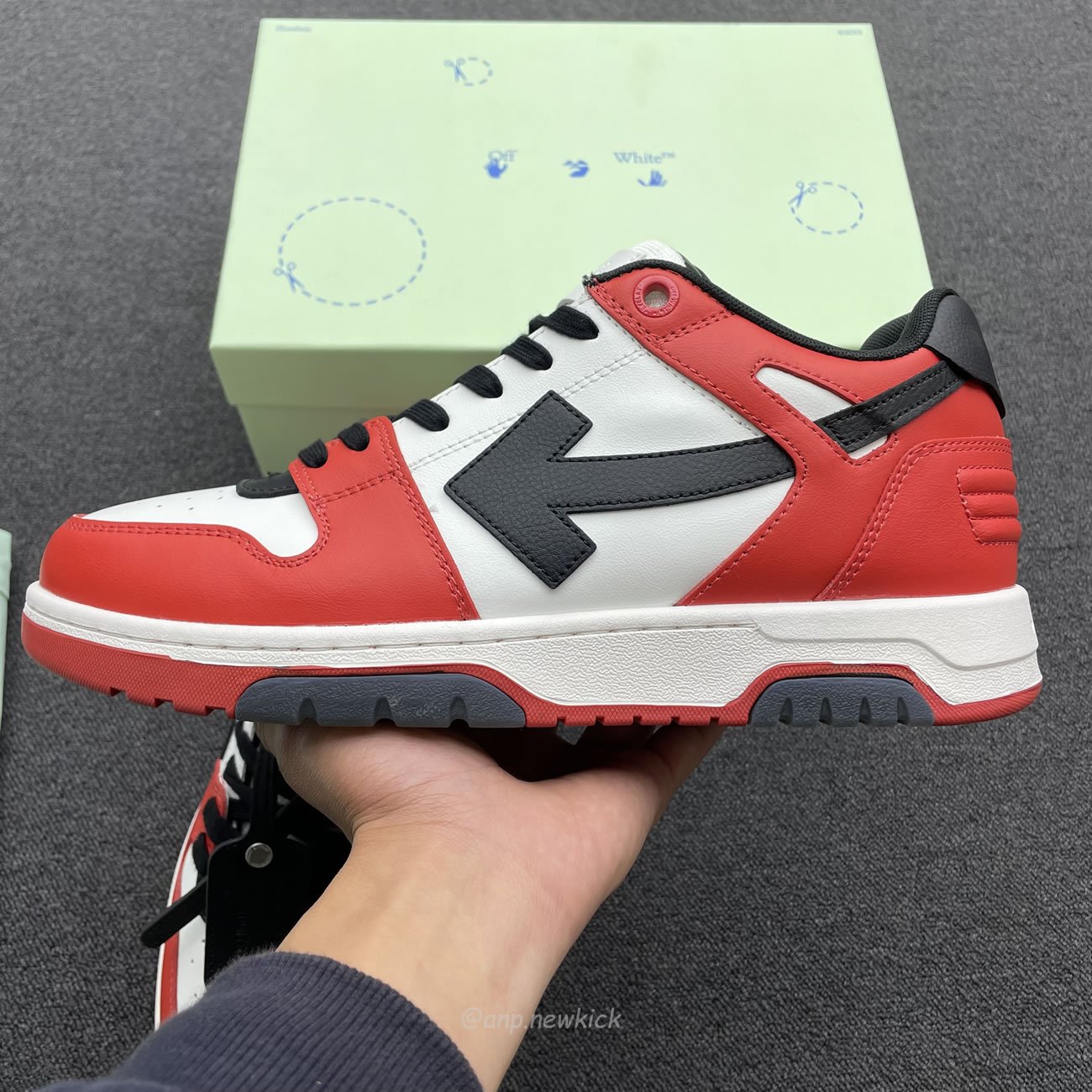 Off White Out Of Office Ooo Low Tops Black White Red Omia189s22lea0012510 (13) - newkick.vip