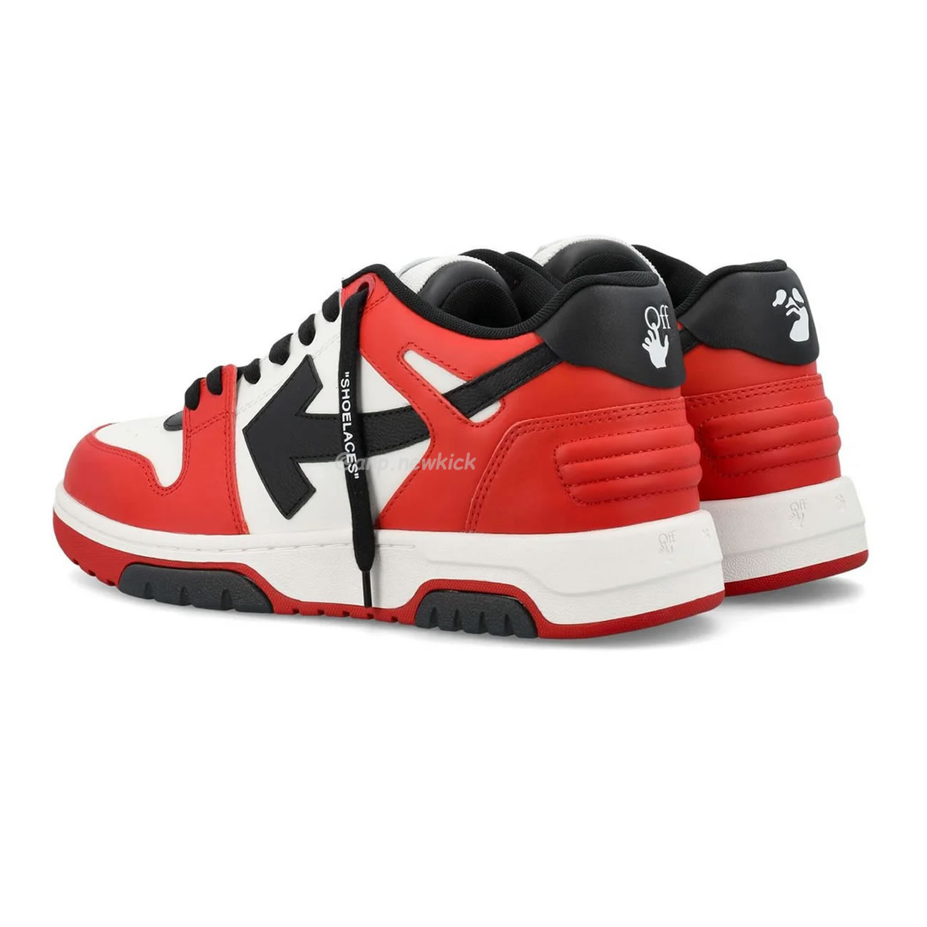 Off White Out Of Office Ooo Low Tops Black White Red Omia189s22lea0012510 (5) - newkick.vip