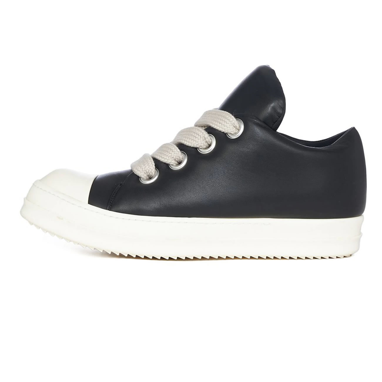 Rick Owens Jumbo Lace Padded Sneaks Low Black Acid Milk Ru02c7893 (21) - newkick.vip