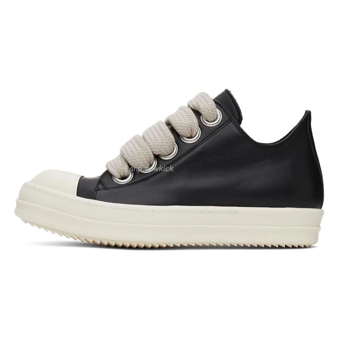 Rick Owens Jumbo Lace Padded Sneaks Low Black Acid Milk Ru02c7893 (22) - newkick.vip