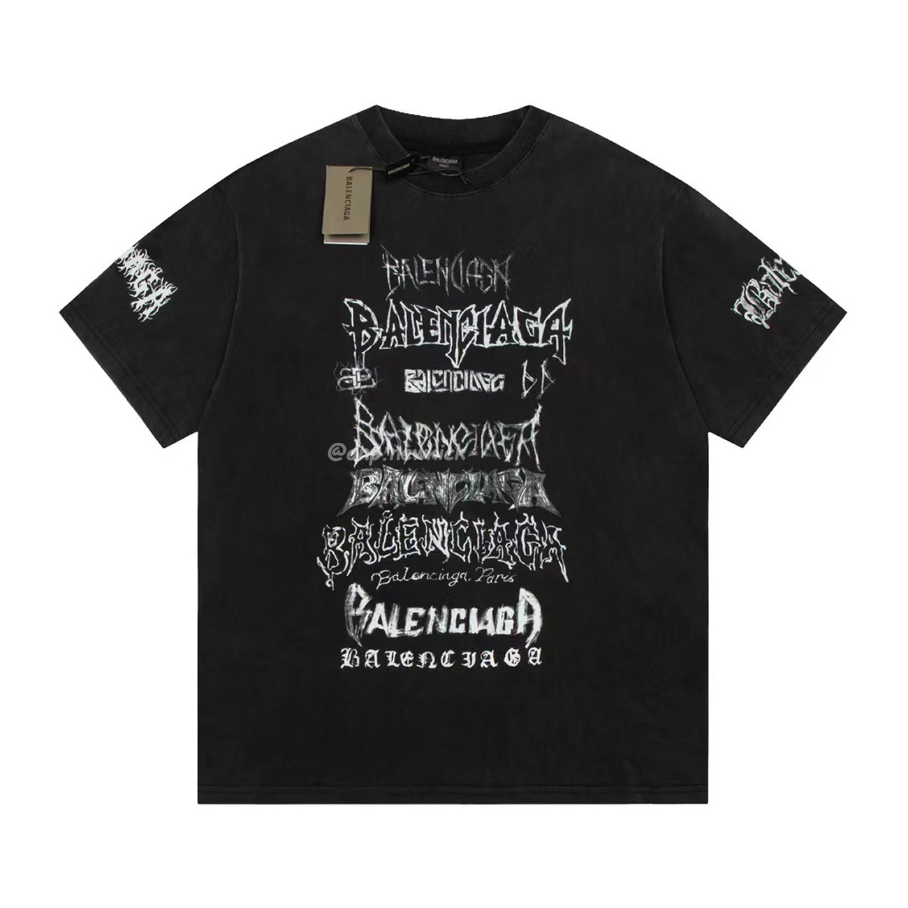 Balenciaga Sanskrit Alphabet Full Body Print Short Sleeve T Shirt (1) - newkick.vip