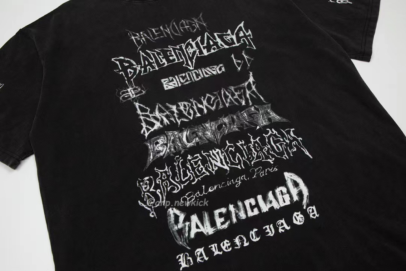 Balenciaga Sanskrit Alphabet Full Body Print Short Sleeve T Shirt (3) - newkick.vip