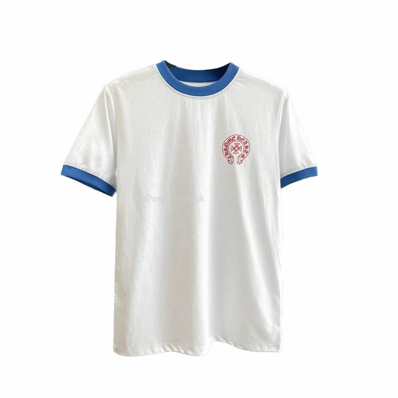 Chrome Hearts Horseshoe Logo Vintage White Short Sleeve Tee (1) - newkick.vip