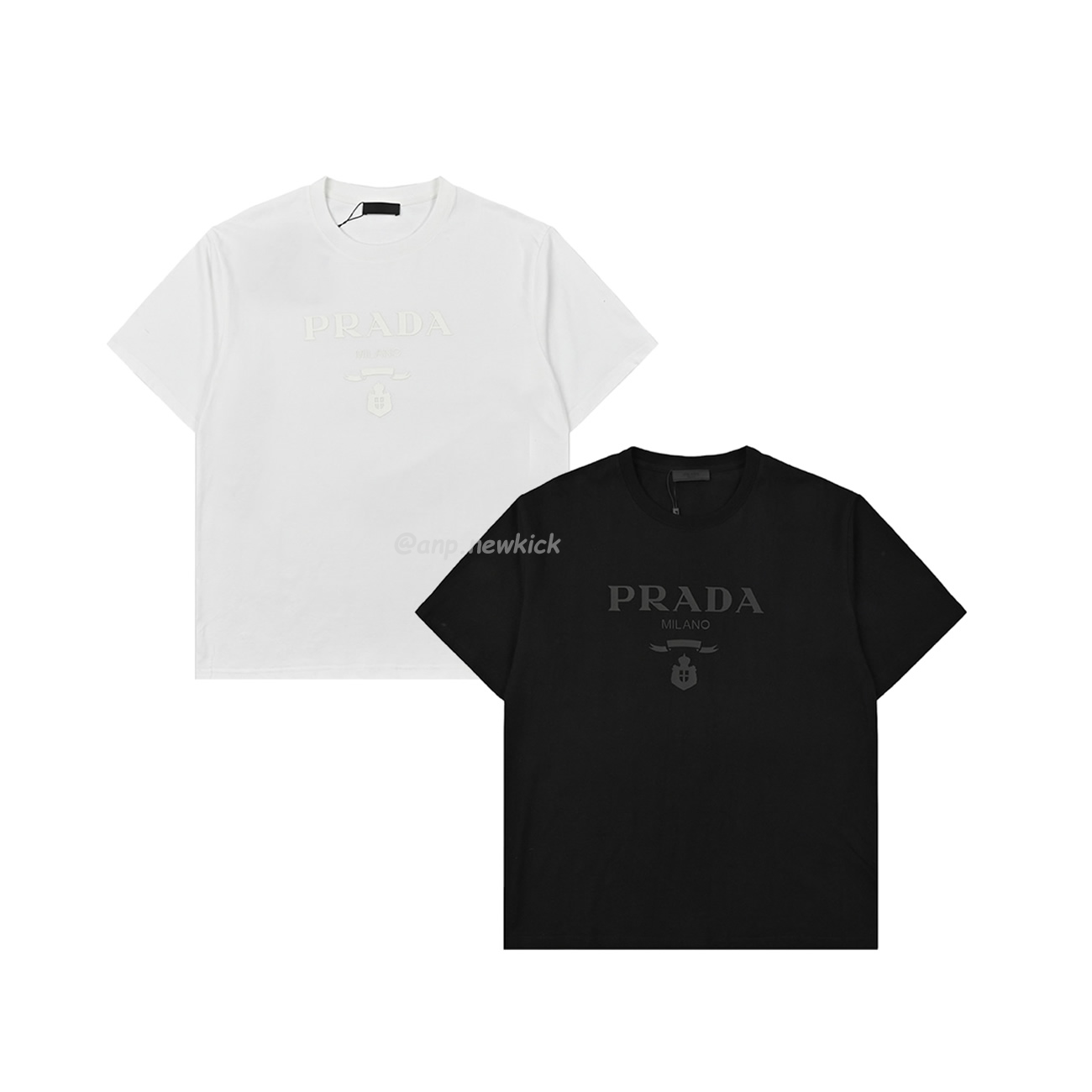 Prada Raised Logo Round Neck T Shirt (1) - newkick.vip