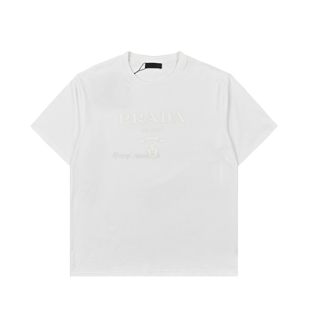 Prada Raised Logo Round Neck T Shirt (3) - newkick.vip