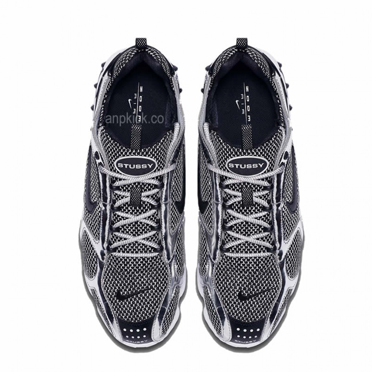 Stussy x Nike Air Zoom Spiridon Caged 2 Black "Pure Platinum" CU1854-001 Release Date