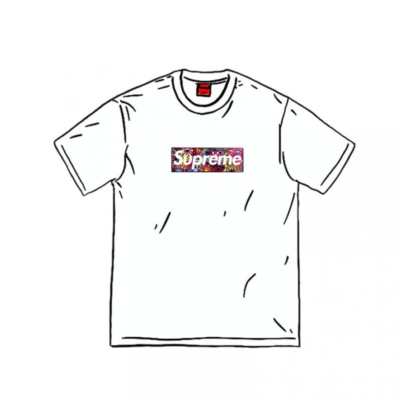 Supreme x COVID-19 Relief Box Logo Tee T-Shirt "Takashi Murakami KaiKai KiKi Flower Skulls"