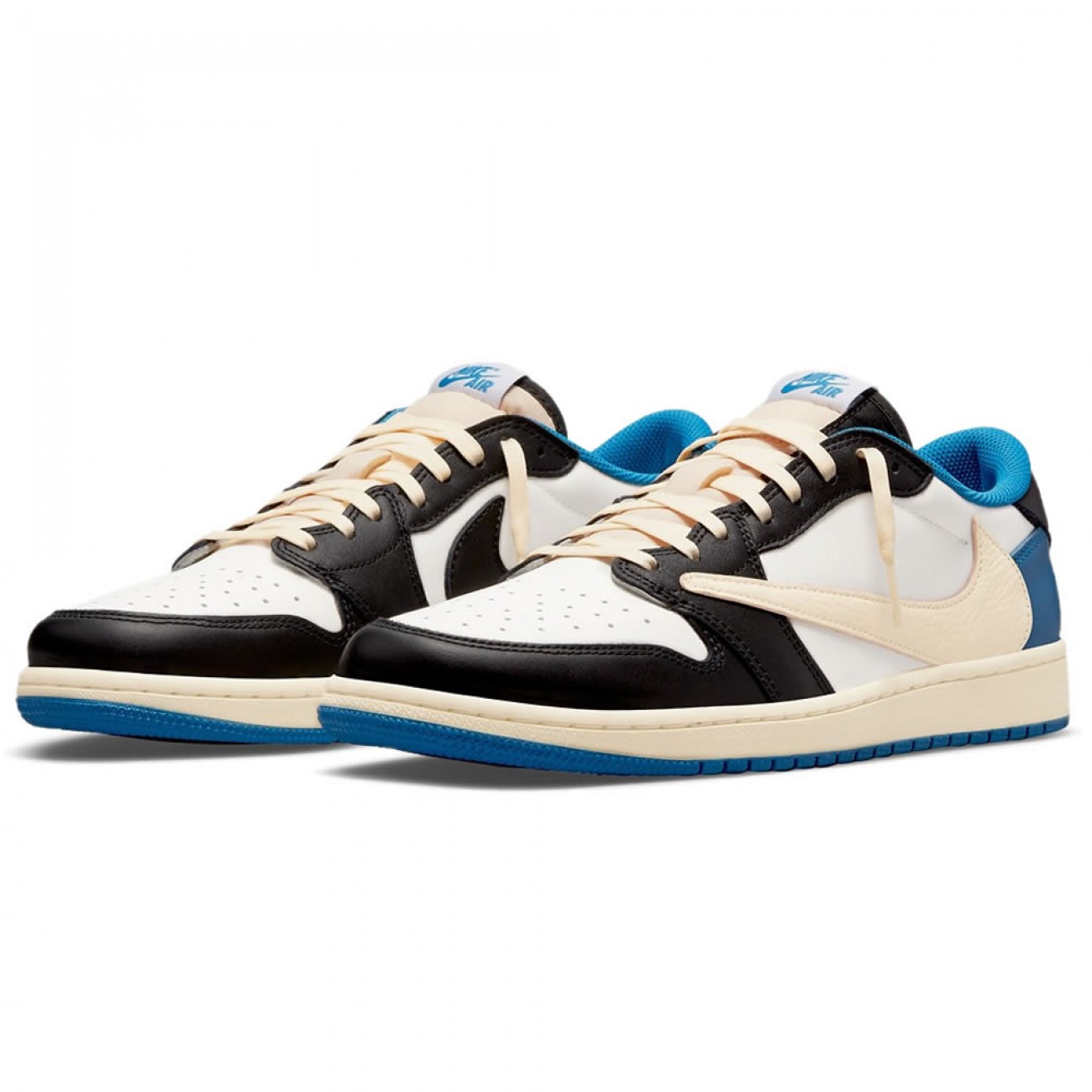 Travis Scott x Air Jordan 1 Retro Low "Military Blue" Collab With Fragment "Cactus Jack Royal" DM7866-140