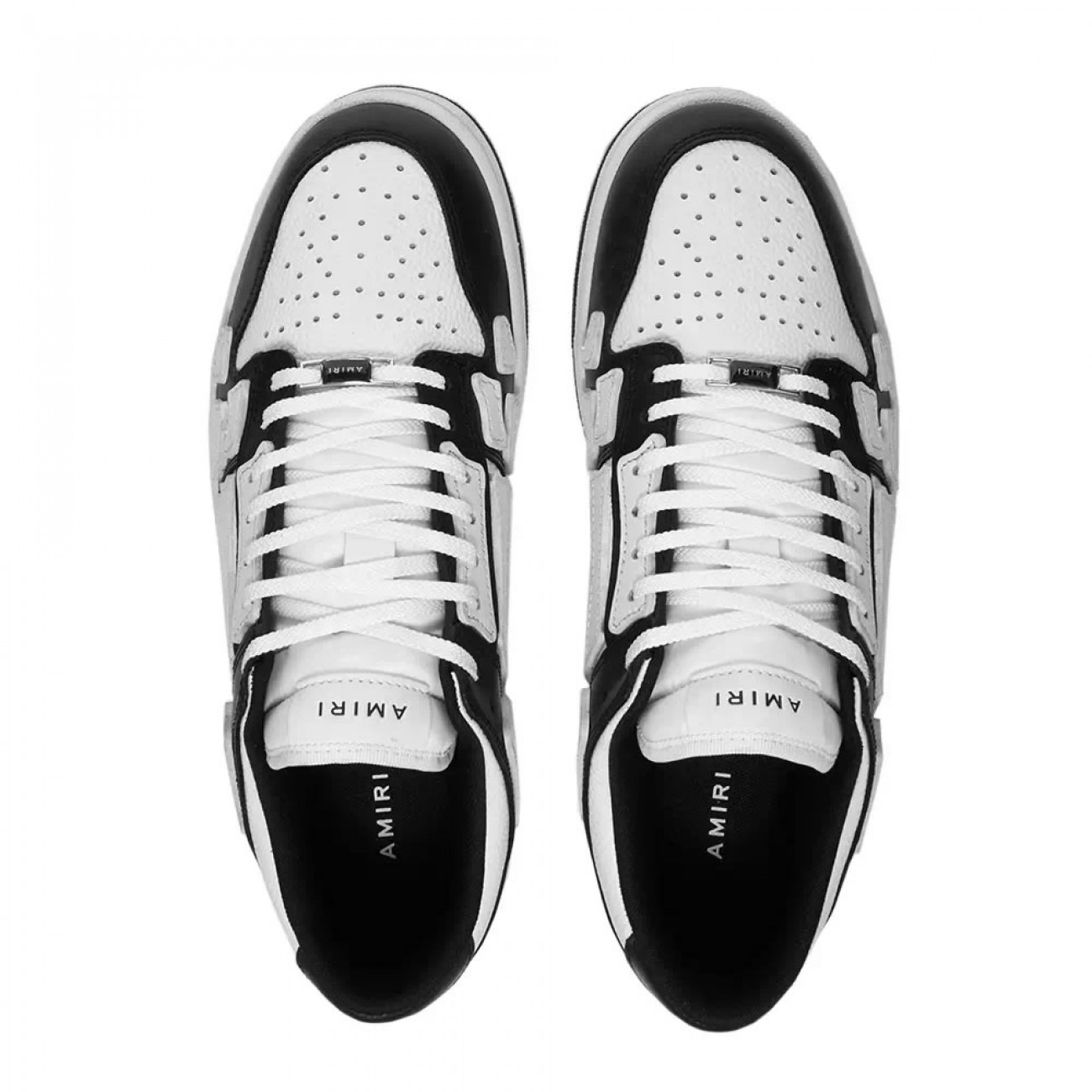 A.M.I.R.I Skel Top Low Leather Sneakers Black White MFS003-000