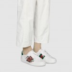 G.U.C.C.I GG White Embroidered Ace Sneaker For Mens Womens