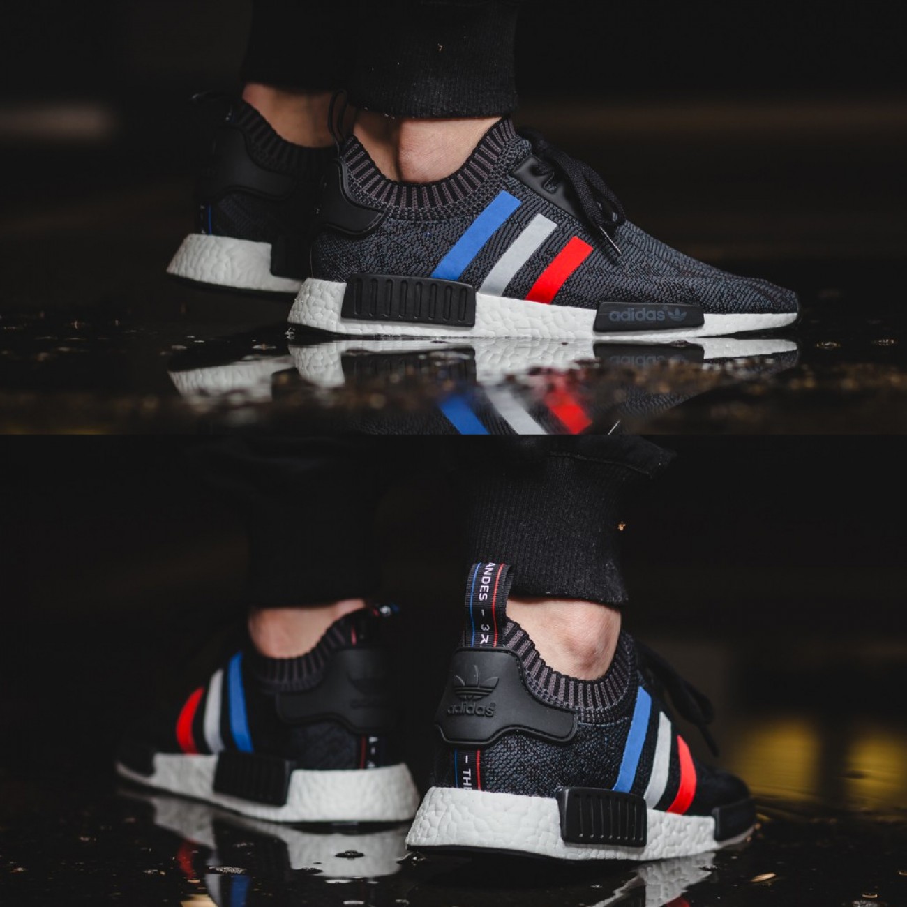 ADIDAS NMD R1 PRIMEKNIT TRICOLOR BLACK