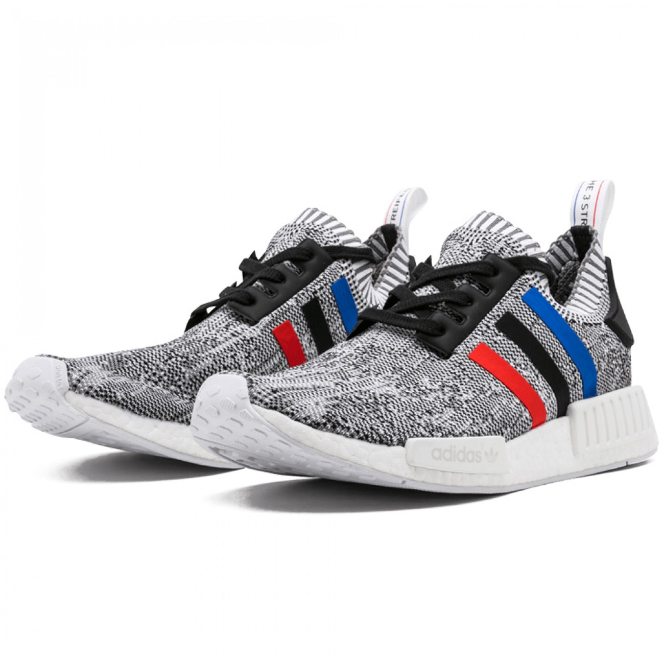 ADIDAS NMD R1 PRIMEKNIT TRICOLOR WHITE