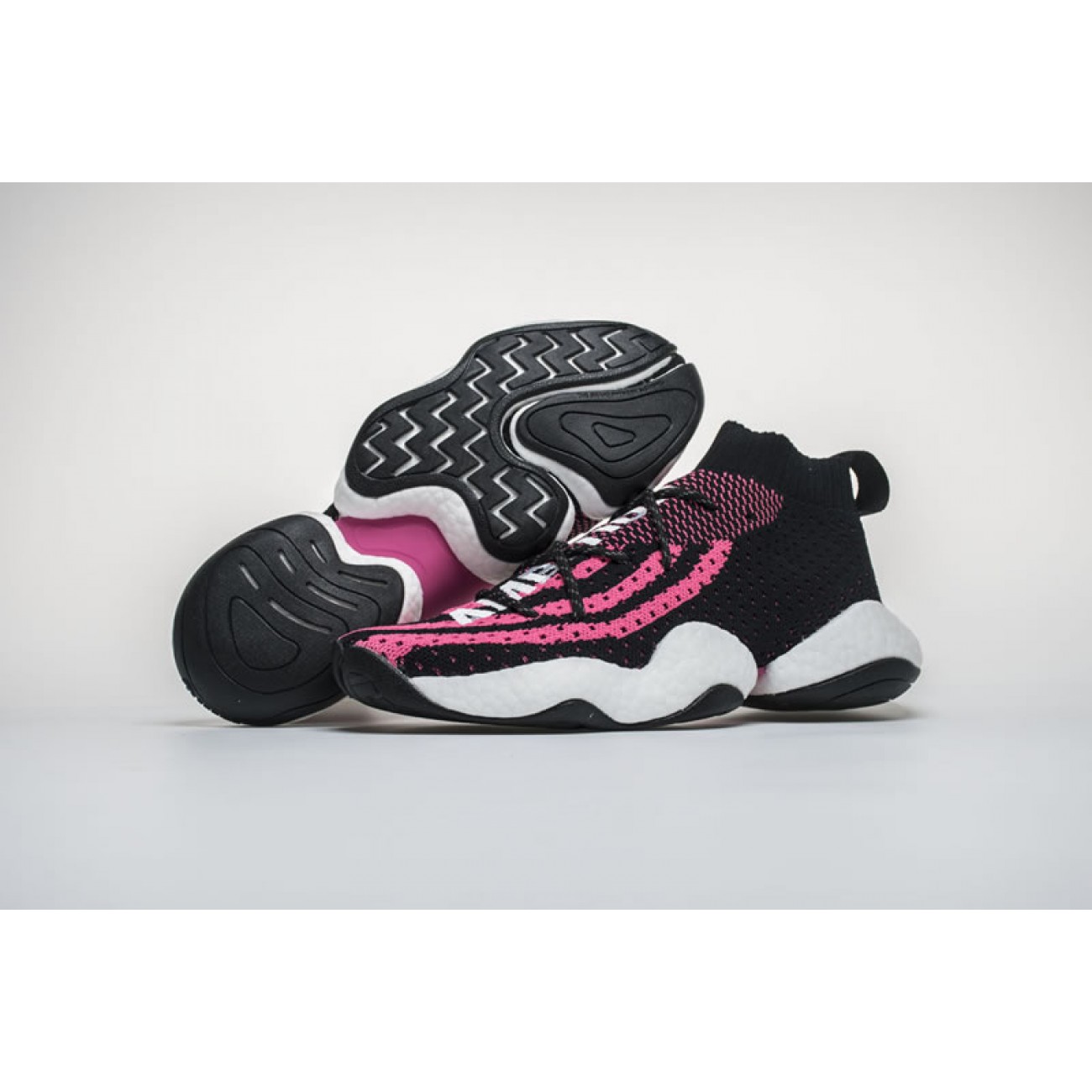 Pharrell Williams x adidas Crazy BYW "Solar Pink" Black Mens Womens Size Basketball Shoes G28182