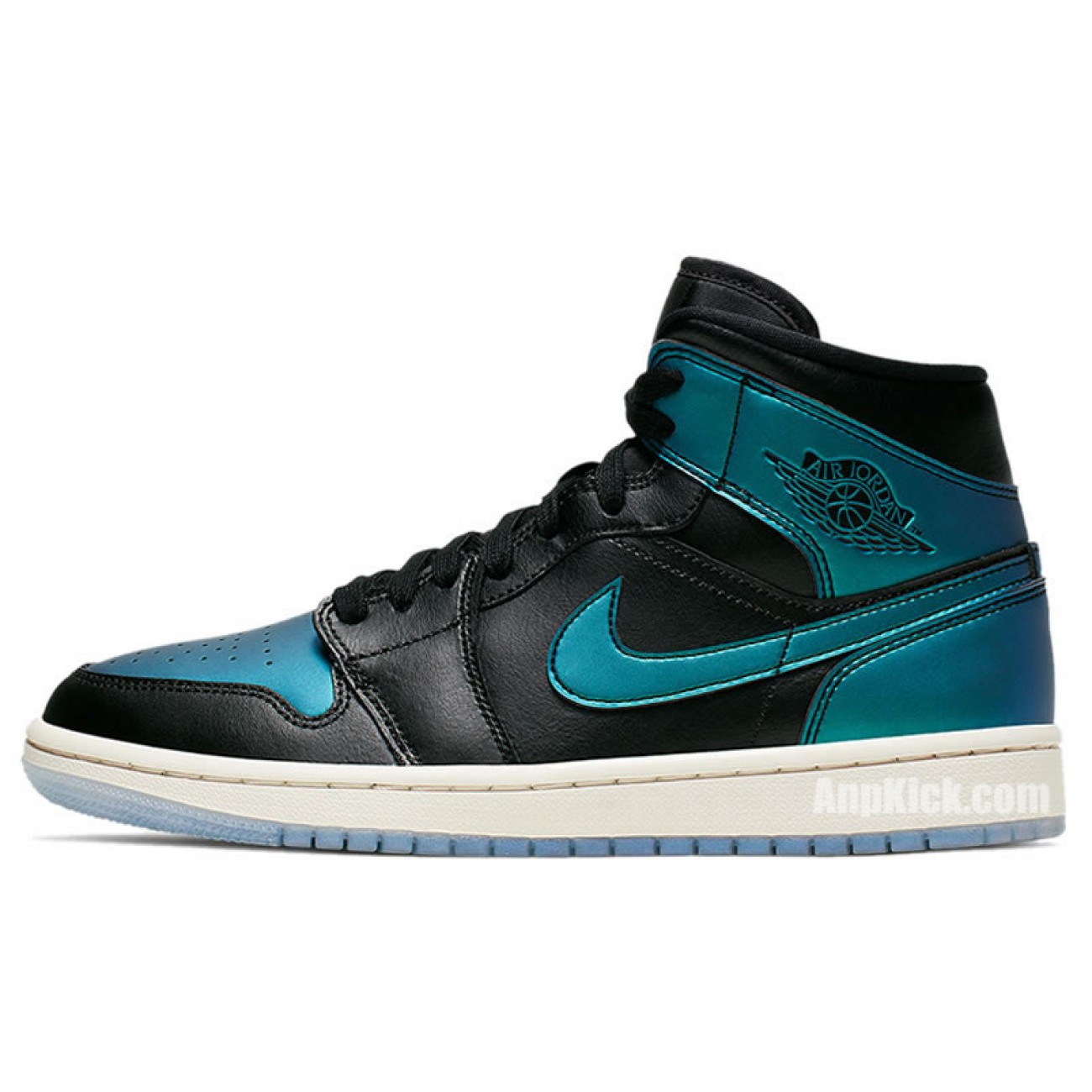 Air Jordan 1 Mid Black "Iridescent" Mens GS AJ1 Shoes BQ6472-009