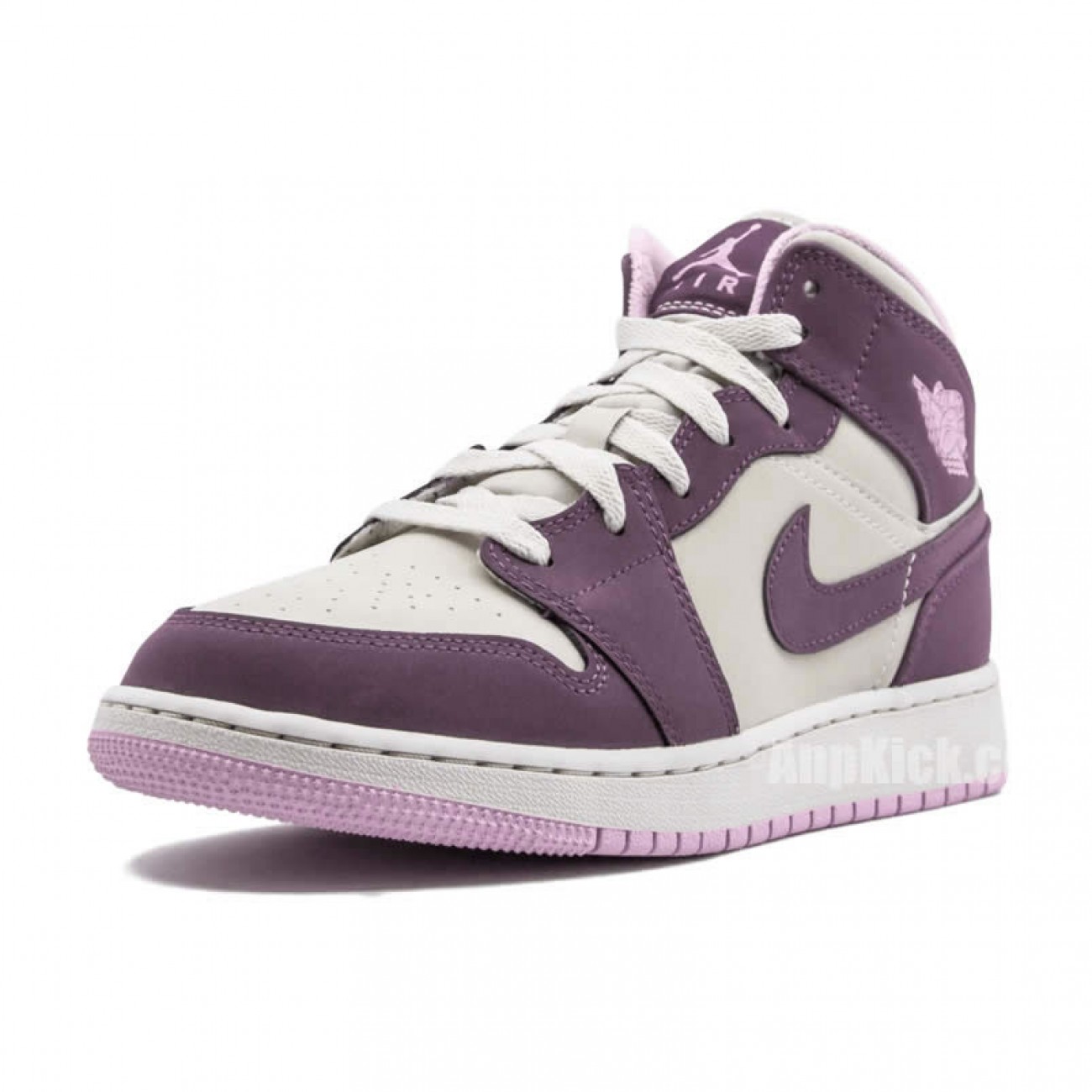 Air Jordan 1 Mid GS "Pro Purple / Desert Sand" Shoes For Women 555112-500