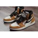 Air Jordan 1 Retro High OG "Wheat" AJ1 White Black And Yellow/Gold 555088-700