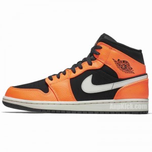 Shattered Backboard Air Jordan 1 Mid Black Orange Peel 554724-062