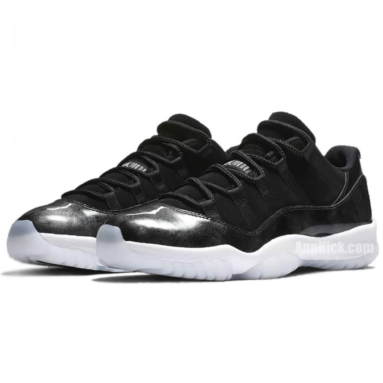 Air Jordan 11 Low "Barons" Black On Feet Grade School For Sale 528895-010