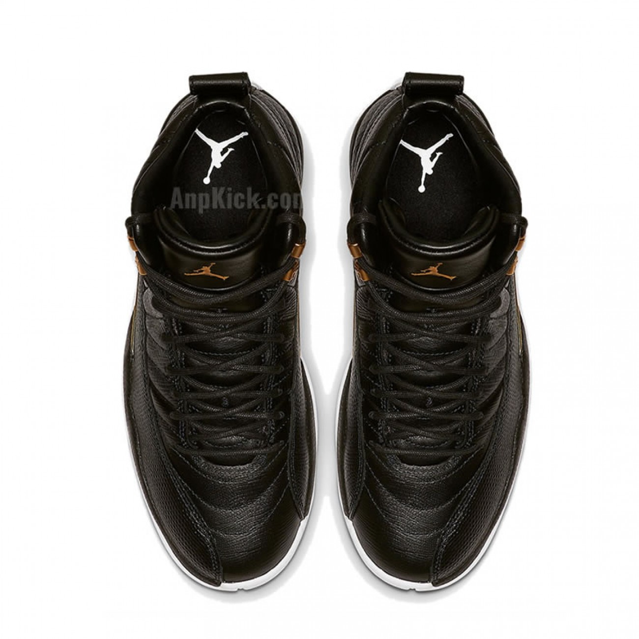 Air Jordan 12 WMNS Snakeskin Midnight Black White Gold AO6068-007