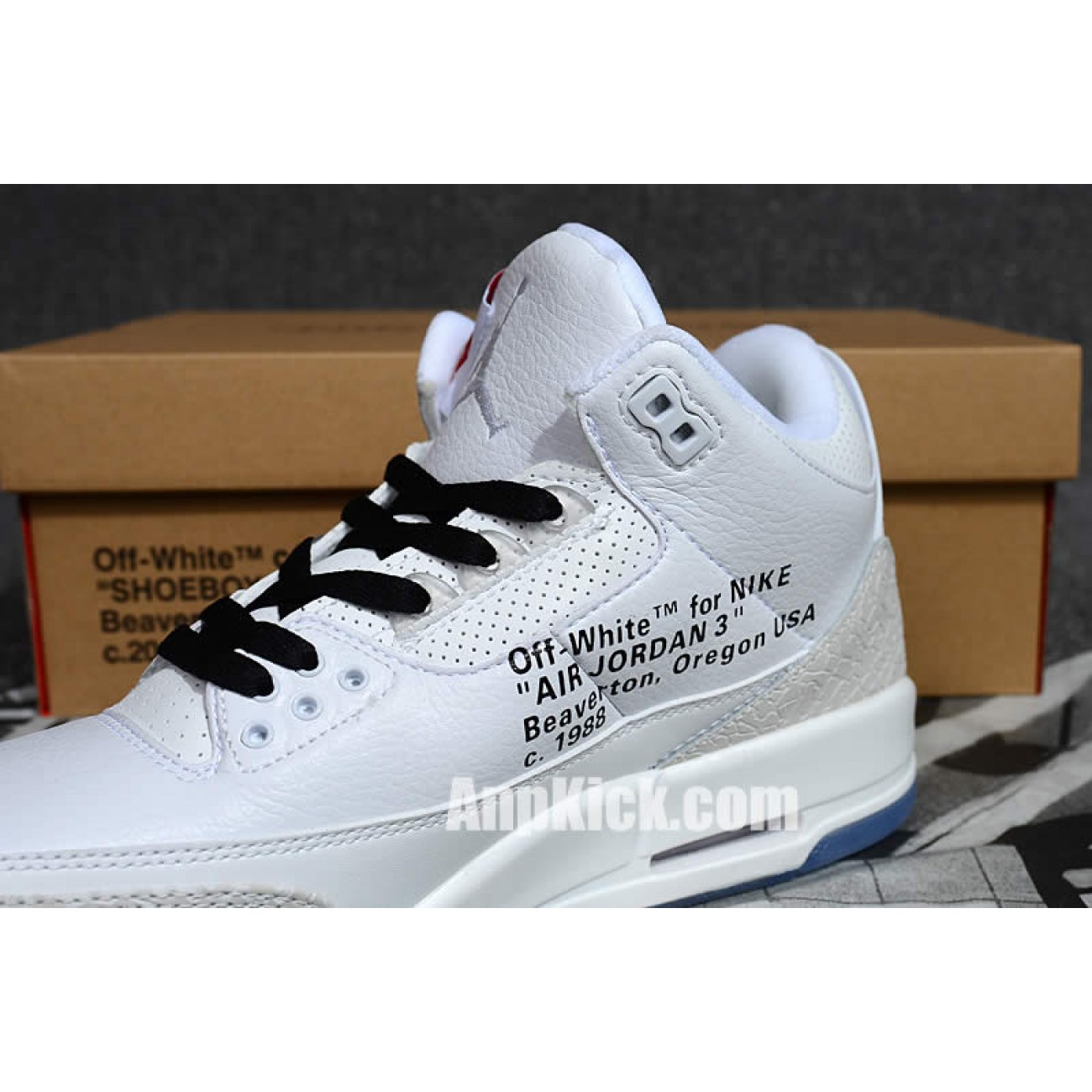 Off-White x Air Jordan 3 OG Retro 3s White Cement Custom Jordans Sneakers