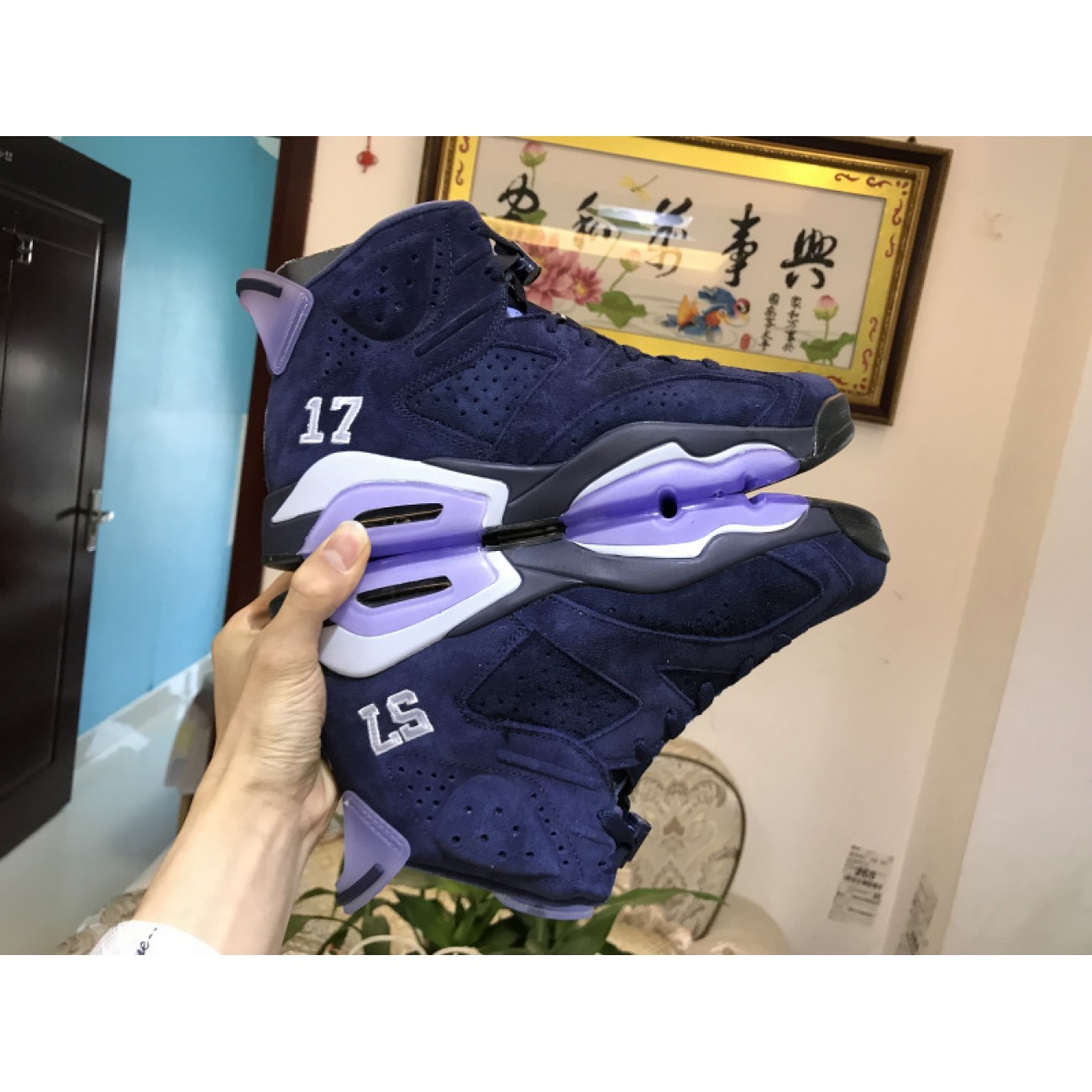 Air Jordan 6 Blue Suede 384664-112