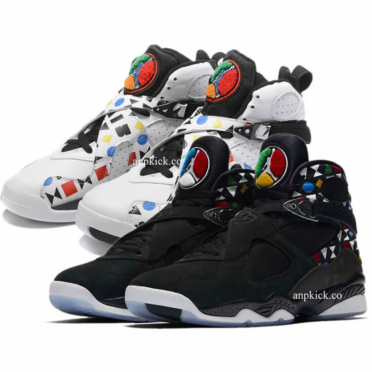 Air Jordan 8 Quai 54 Friends and Family Black White AJ8 CJ9218-001 CJ9218-100