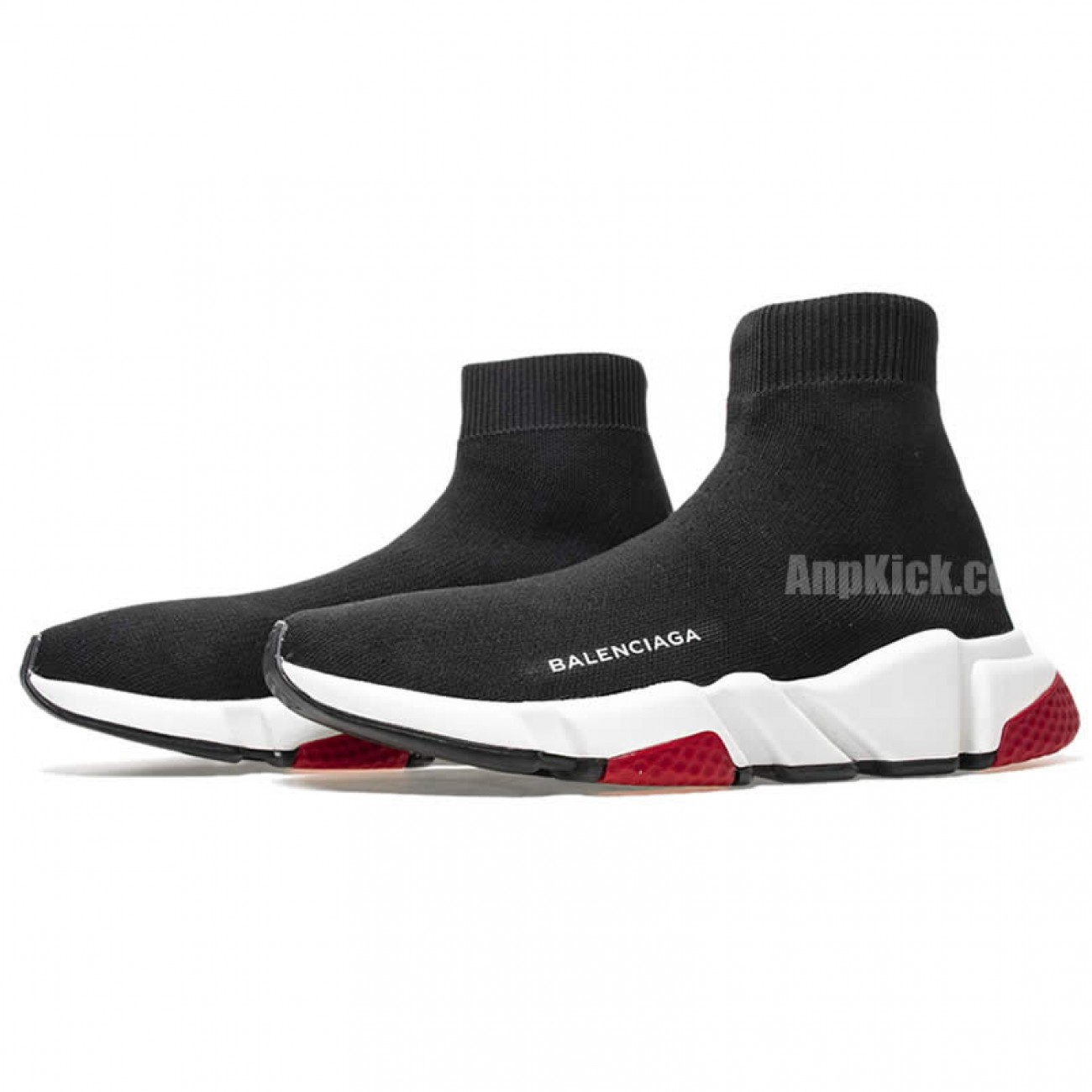 Balenciaga Shoes Like Socks Outfit High Top Runners Black/Red 483397W05G0