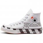 OFF-WHITE x Converse Chuck 70 "Stripe / White" High Tops Shoes 163862C