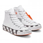 OFF-WHITE x Converse Chuck 70 "Stripe / White" High Tops Shoes 163862C