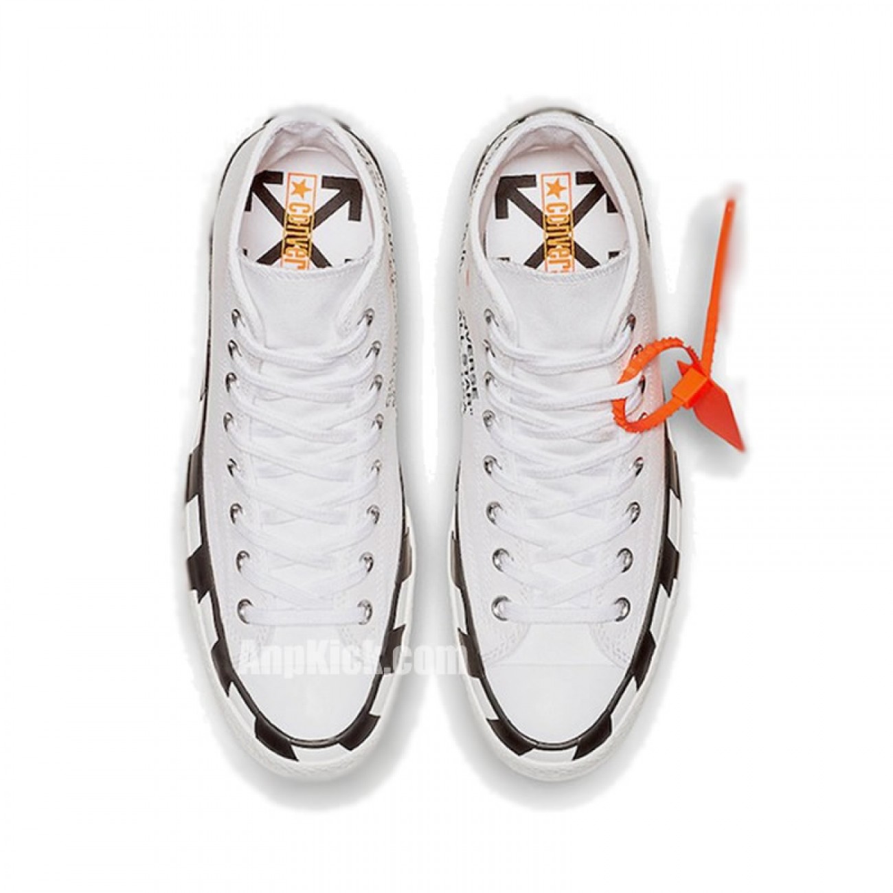 OFF-WHITE x Converse Chuck 70 "Stripe / White" High Tops Shoes 163862C