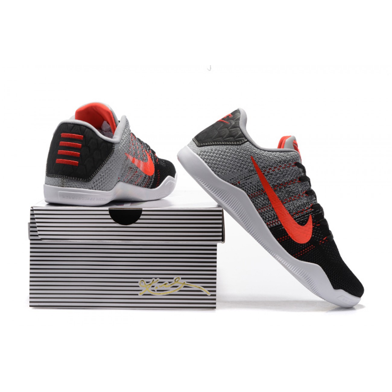 Kobe 11 Elite Low "Muse II / Tinker" Black Cement/Grey/Orange