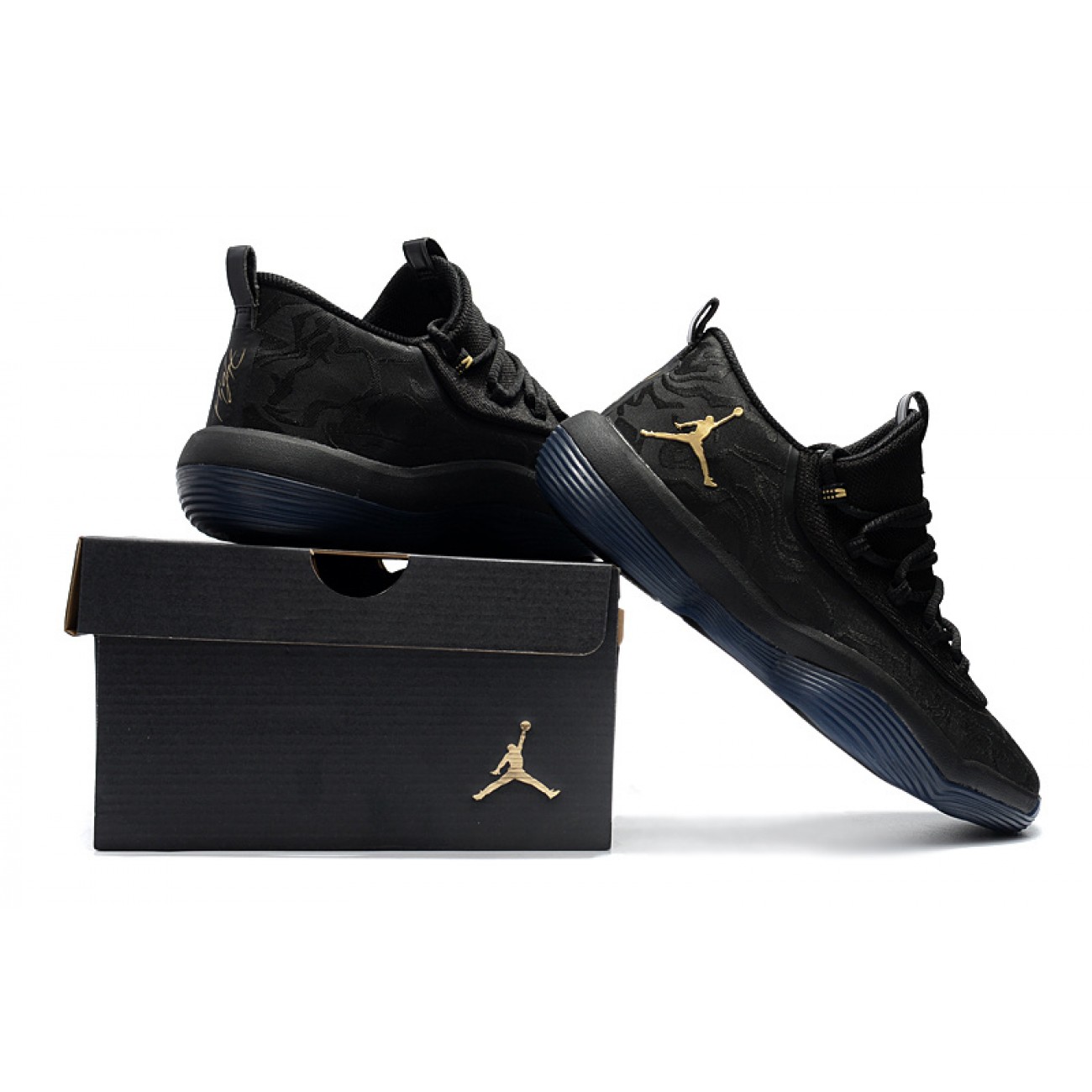 Air Jordan Super Fly Low Basketball Shoes Black/Gold