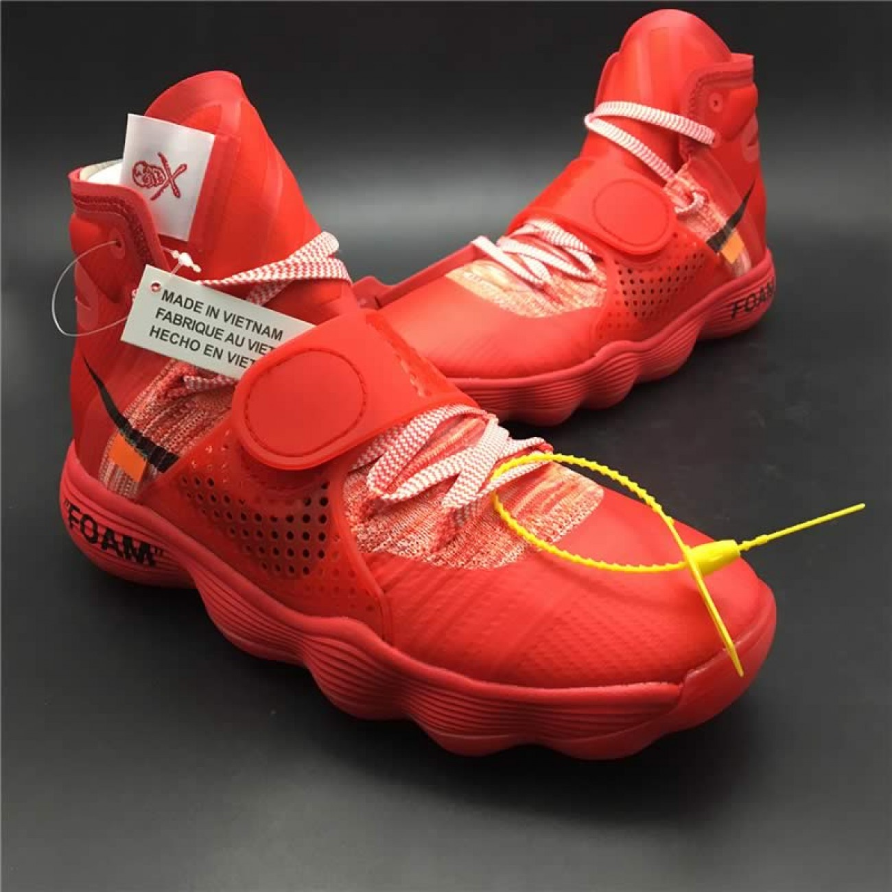 Off-White x Nike React Hyperdunk 2017 White/Yellow/Red AJ4578-100