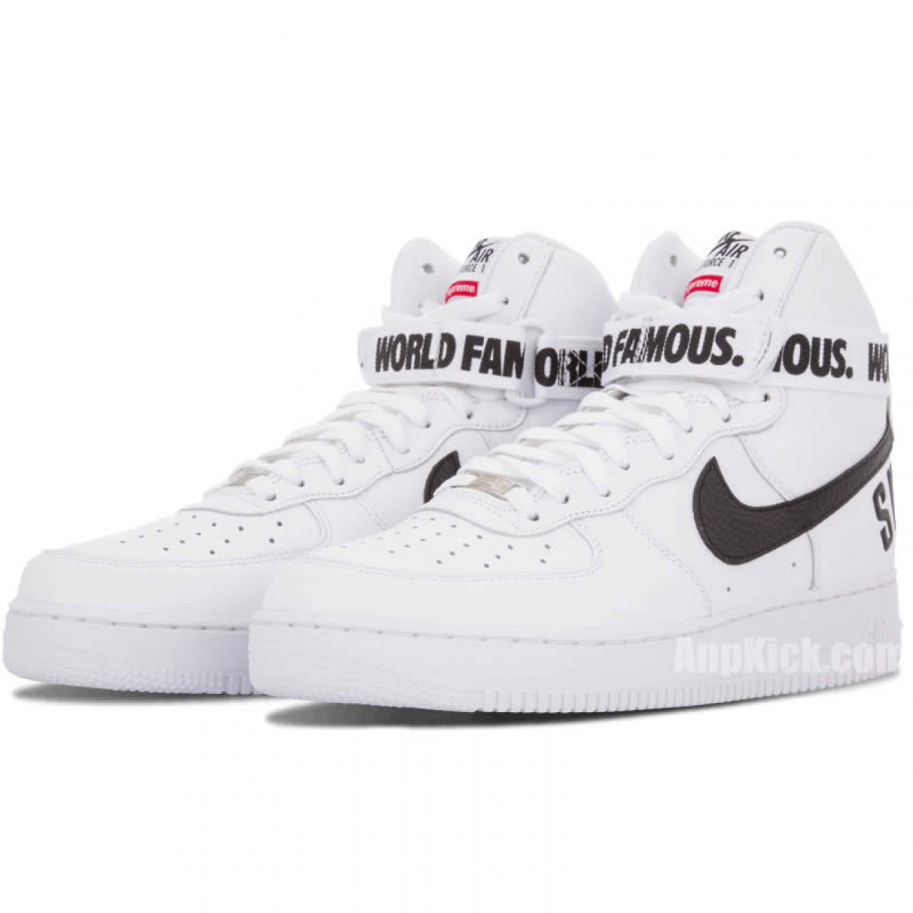 Supreme® x Nike Air Force 1 High SP World Famous 94 White/Black 698696-100